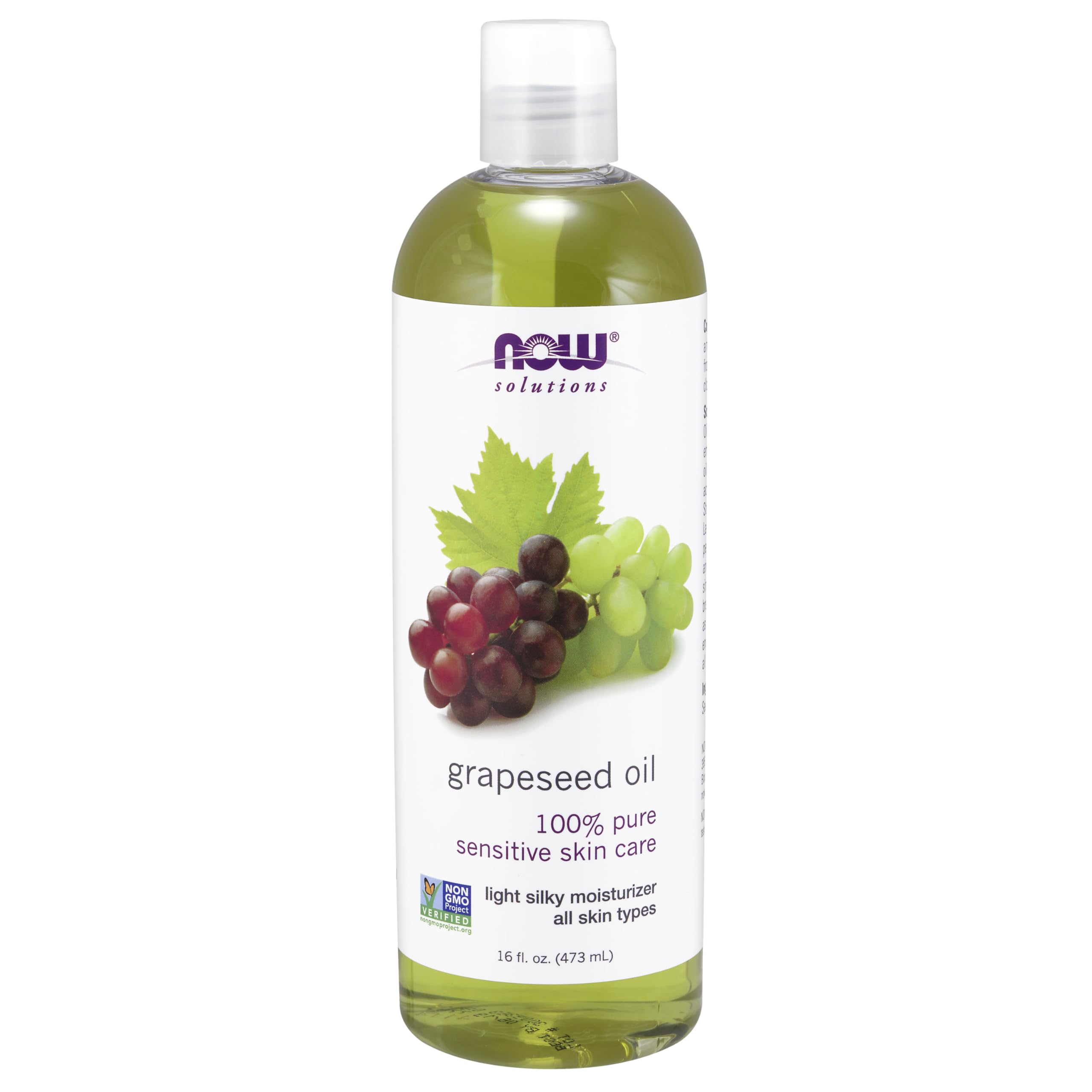 Now Foods, Grapeseed Oil, 473 ml, 100% Pure, Gluten Free, Soy Free, Non-GMO