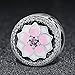 BAMOER 925 Sterling Silver Magnolia Bloom Pale Cerise Enamel Beads for Women Bracelet (Magnolia Bloom Charm 1)