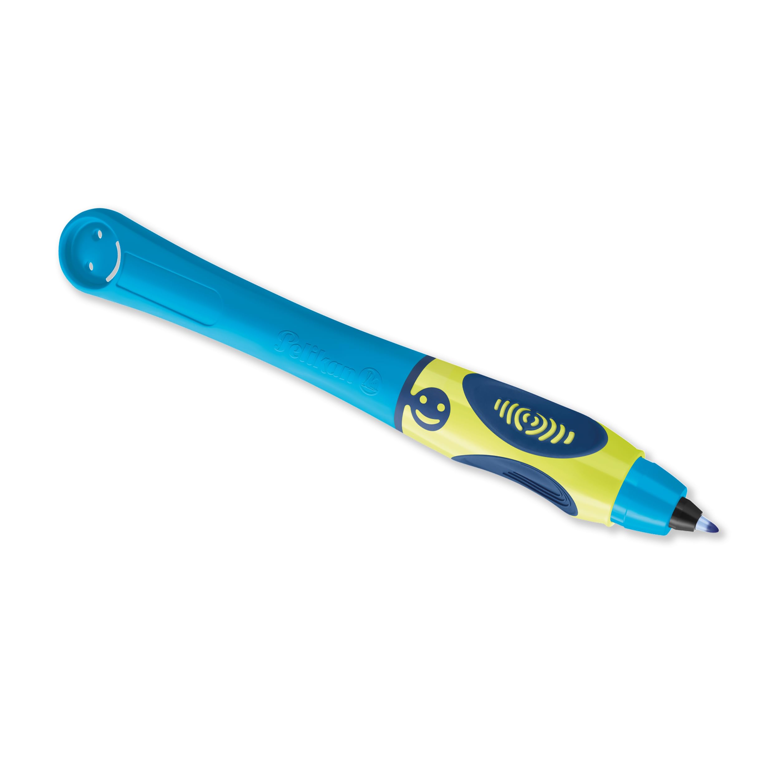 Pelikan Griffix Left-Handed Ink Pen, Ergonomic Rollerball for Children, Refillable Blue Ink, Neon Fresh Blue