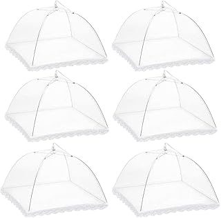Fliegenhaube, Vintoney 6er Faltbare Abdeckhaube lebensmittel abdeckung zelt obsthaube Kuchenabdeckung Abdeckung Fliegen-Schutz für Essen Lebensmittel Grill partys Buffets Camping Picknicks Pop-Up