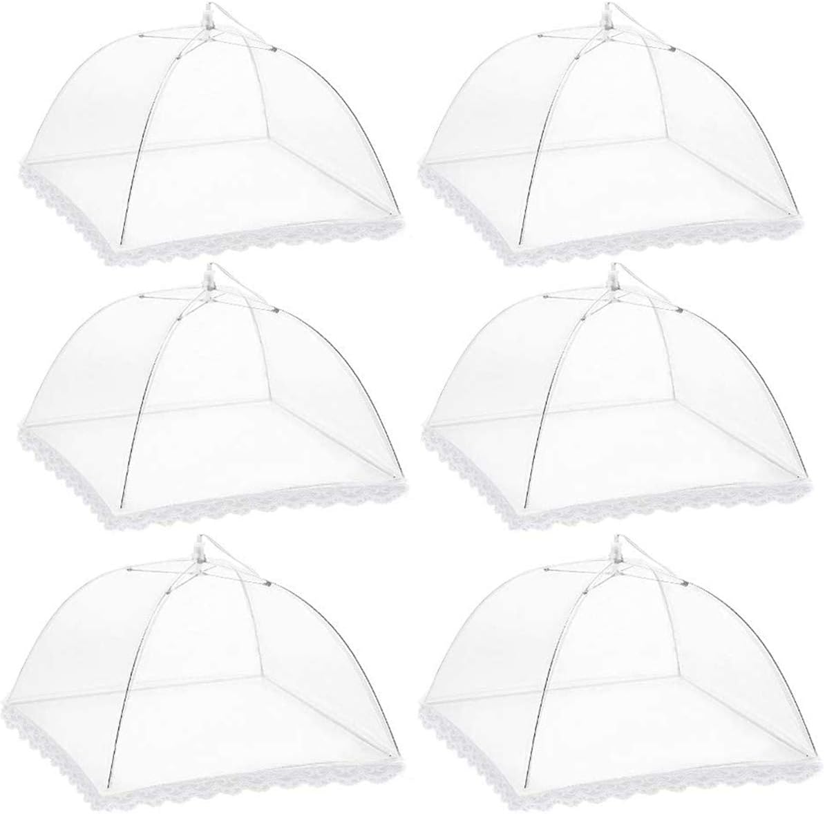 Fliegenhaube, Vintoney 6er Faltbare Abdeckhaube lebensmittel abdeckung zelt obsthaube Kuchenabdeckung Abdeckung Fliegen-Schutz für Essen Lebensmittel Grill partys Buffets Camping Picknicks Pop-Up