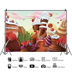 DORCEV 6x4ft Candy Land Backdrop for Kids Birthday