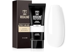 ROSALIND White Poly Extension Gel, 2.7 oz White Poly Nail Gel Builder for Nail Art Decoration, Nail Thickening Extension Easy to DIY Use at Home Need UV Lamp