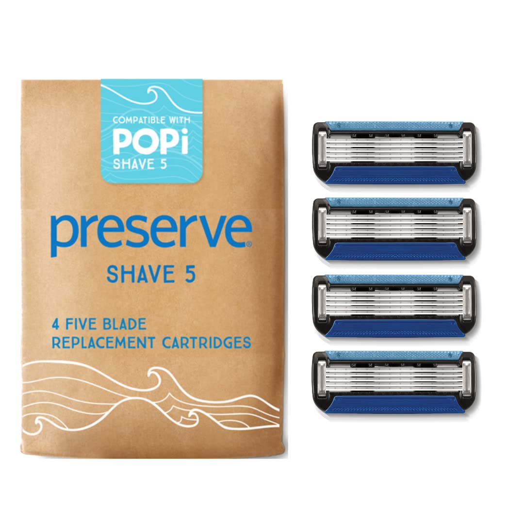 Photo 1 of Preserve POPi Shave 5 Replacement Cartridges for Preserve POPi Shave 5 Razor (4 Count (Pack of 1))