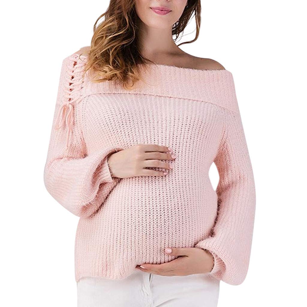 pink maternity sweater dress
