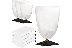 Famlife 4 Pack Plant Covers Freeze Protection - Frost Covers with Drawstring (31.5" x 47.3") Reusable Winter Plant Covers Freeze Protection - Frost Cloths for Outdoor Plants