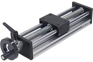 Brilluxa Linear Slide Stage, Manual Ballscrew Linear Stage Actuator Rail Guide with Handwheel, 200mm Travel Stroke Double Opt