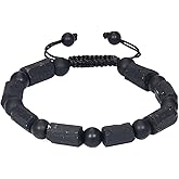 GENASTO Black Tourmaline Stone Bracelet for Men - Premium Tourmaline Crystal Onyx Beads Mens Bracelet, Protection Chakra Healing Beaded Bracelets Men's Christmas Gifts Jewelry for Him