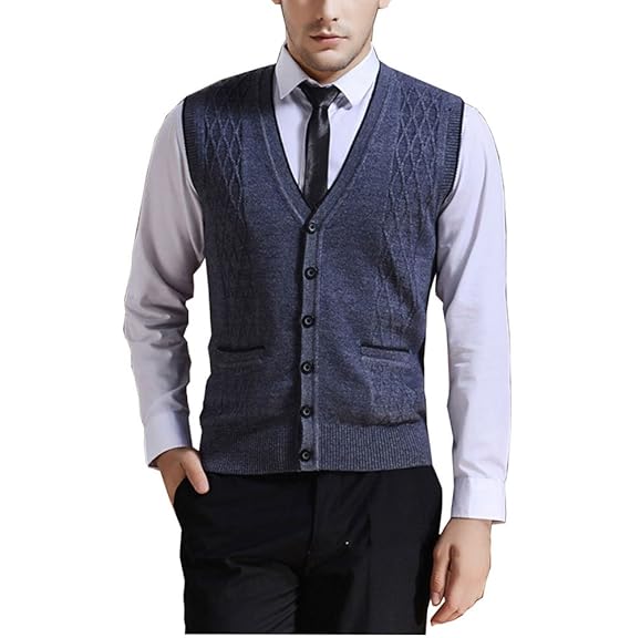 新鮮なニット ベスト メンズ ビジネス 人気のファッショントレンド