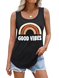 AUTOMET Womens Loose Fit Casual Flowy Tank Tops
