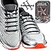 LONLAM [Upgrade] No Tie Shoelaces (Round Stretch Strings) Silicone Elastic Bungee Rubber Laceless Lazy Tieless Shoe Laces for Adults Kids Toddlers, Sneakers Athletic Running Boot Dress Shoes (Black)