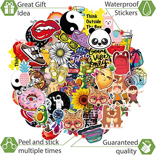 50 Pack Redbubble Stickers - 50 Pack VSCO Stickers, Cute & Trendy Laptop Vinyl Stickers, Water Bottle Stickers for Teens, Kids, Girls and Boys - 100% Waterproof,Vinyl Decal 50 Pack Stickers - Thumbnail 4