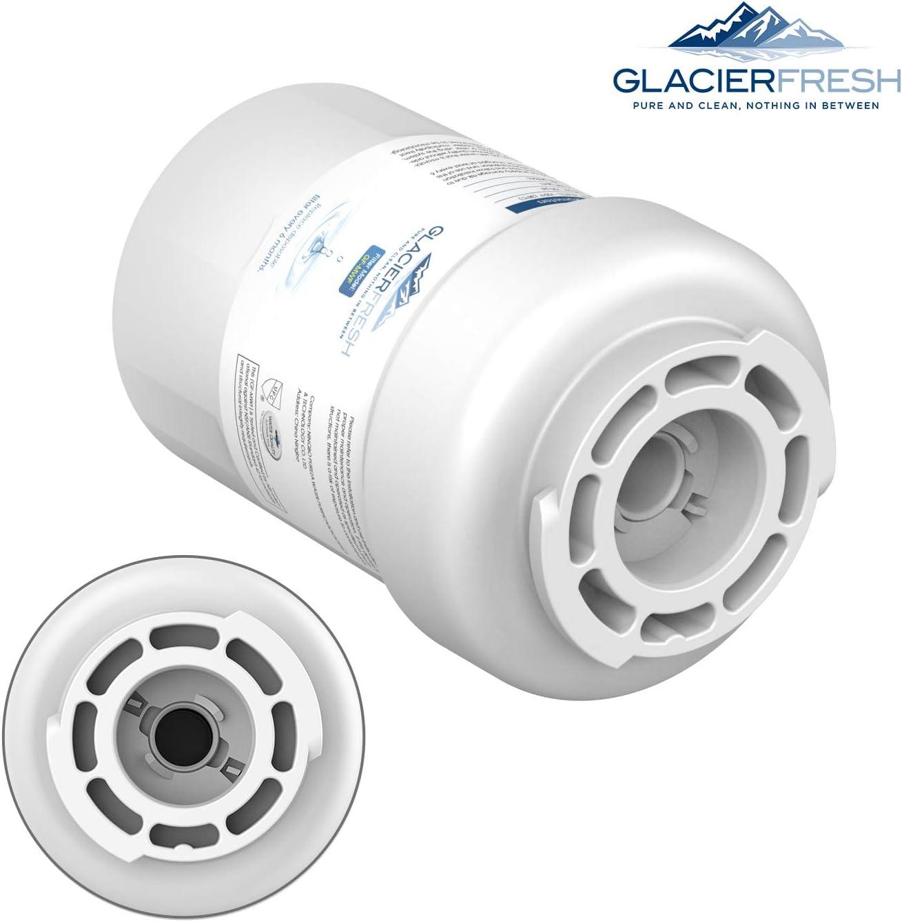 MWF Water Filter Replacement for GE Refrigerator, GLACIER FRESH NSF 42 Certified Cartridges Compatible with GE MWF SmartWater, MWFA, MWFP, GWF, GWFA, Kenmore 9991, 46-9991, HDX FMG-1, WFC1201, 1 Pack: Home Improvement