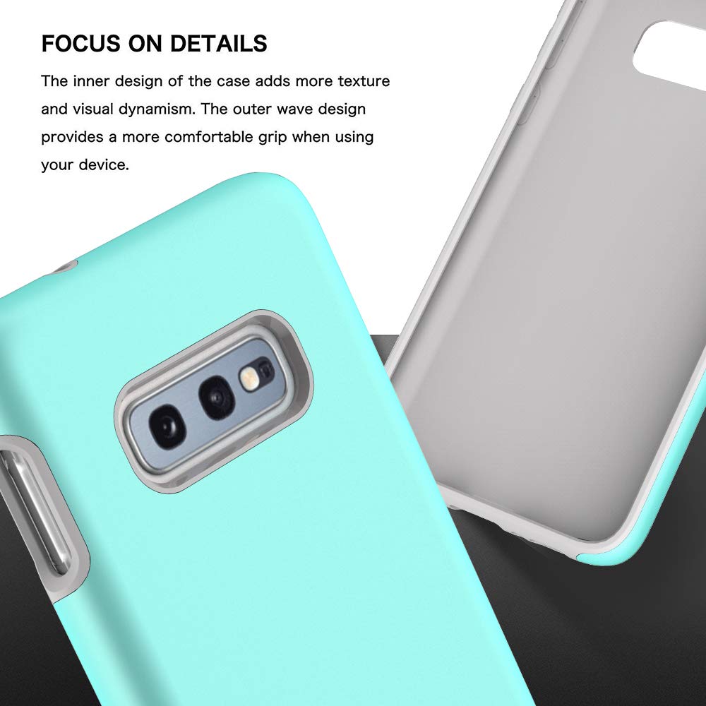Samsung Galaxy S10e Case, Androgate [Pearl Series] Hybrid Matte Protective Back Cover Bumper Case, Mint Green