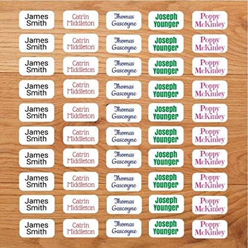 Personalised Stick On Clothing Name Labels NO IRON NO SEW (120)