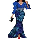 African Traditional Dresses for Women Ankara Print Dashiki Party Dresess African Evening Dress Long Sleeve