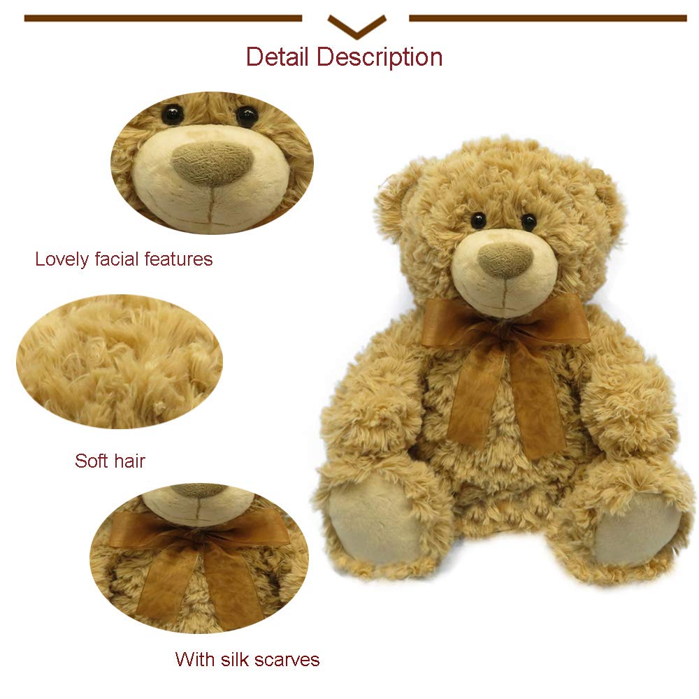 DORE Teddy Bear Stuffed Animal Plush Toys Cute Bear with Ribbon for Kids Brithday Gifts 7.8\