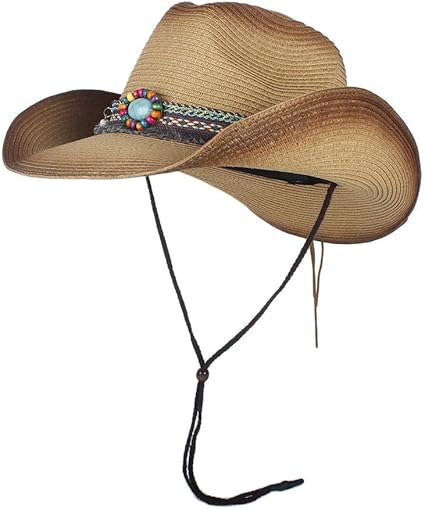 Amazon Co Jp Sportgosto 麦わら帽子 カウボーイハット ウエスタンハット ストローハット レディース メンズ 麦わらキャップ 男女兼用 夏 リボン付き 旅行 通気性 ユニック カジュアル ジャズキャップ 女性 帽子 男性帽子 ファッション 手作り 日よけ帽子 色 Khaki