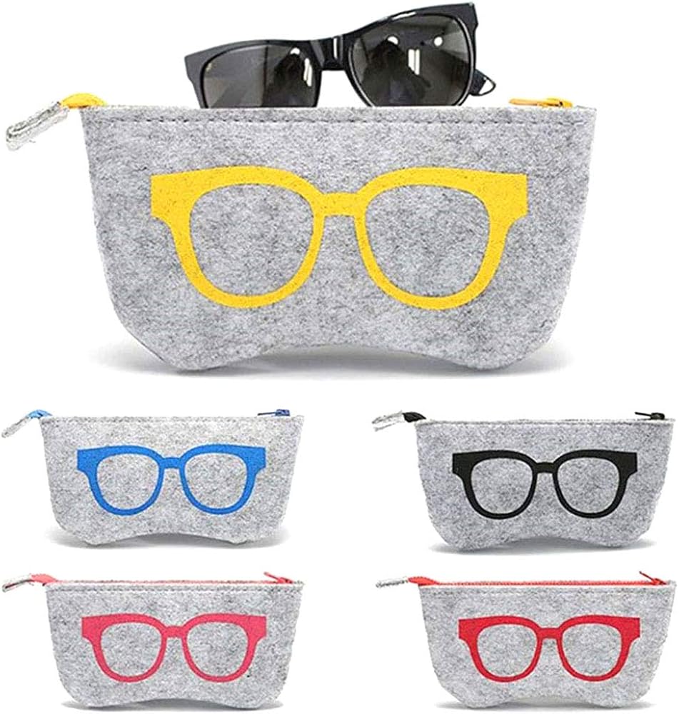 Deokke Étui à lunettes,Étuis à Lunettes Rigides Portable,avec Chiffon de Nettoyage,Pour Homme et Femme (H1-Moucheté