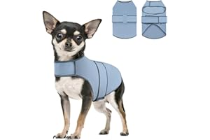 Uadonile Dog Anxiety Shirt,Dog Anxiety Jacket Calming Vest for Thunderstorm,Travel,Separation, Calming Coat Wrap for Dogs, Pet Stress Relief Anxiety Jacket (Misty Blue, Small)
