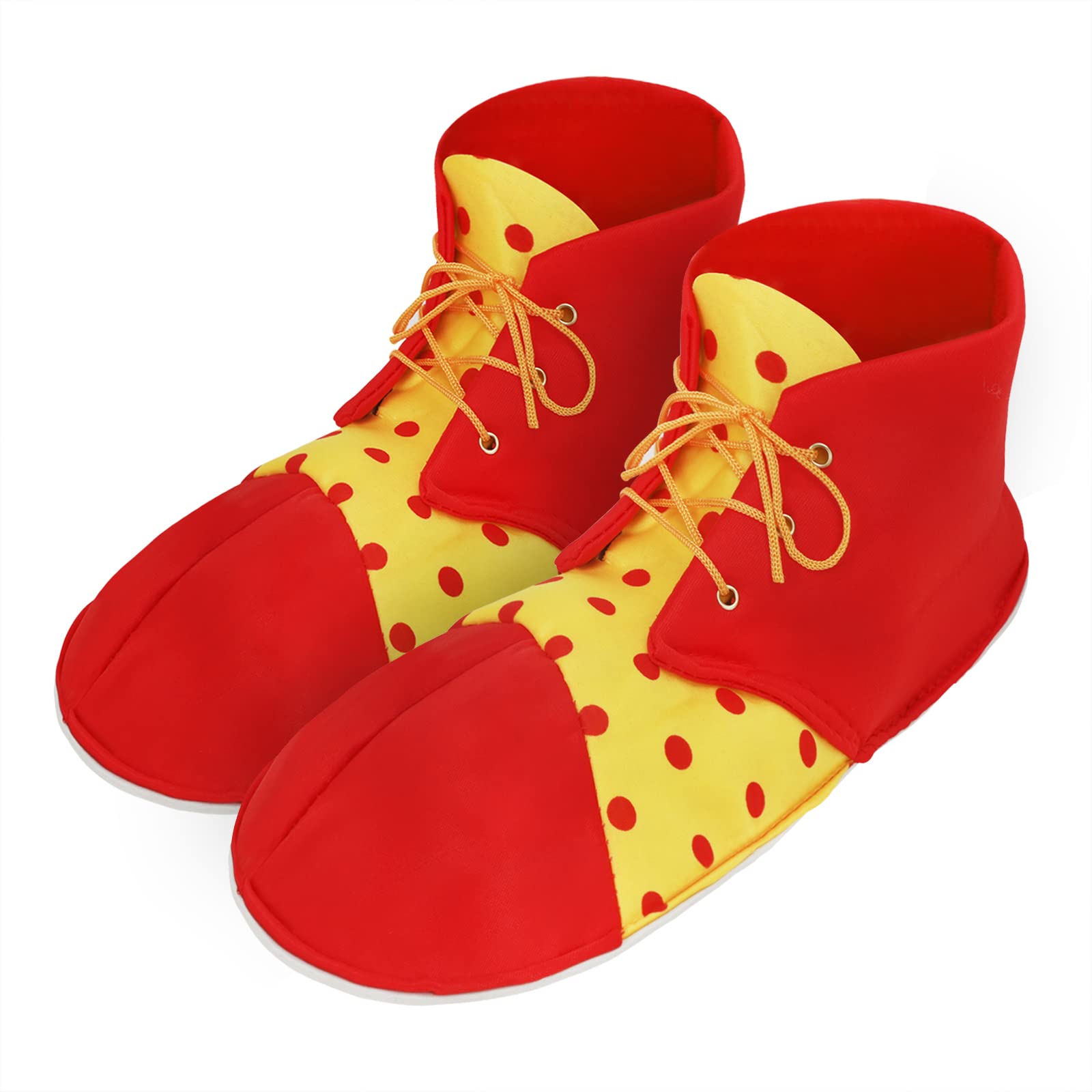 Moonlove Creepy Clown Shoe Boys Men Women Girls Tiny Adult Kids Clown Shoes Yellow Colorful Funny Circus Props Kit Halloween Costume Cosplay Pretend Day Supplies Fancy Dress Favors