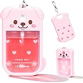 Kivzex Dog Silicone Case for Touchland Hand Sanitizer Spray with Keychain, Compatible with Power Mist & Glow Mist 1 FL Oz/30ML for Touchland Case, Cute Travel Cover Sleeve Pink