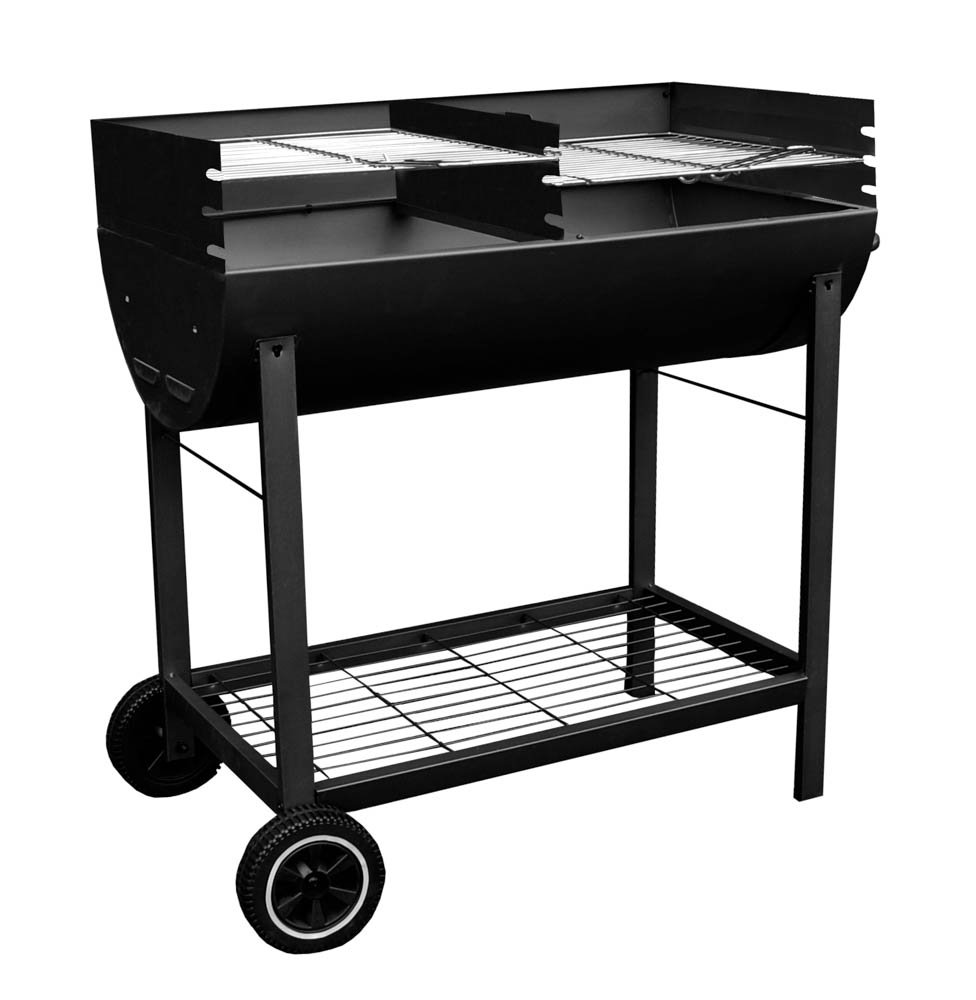 Kingfisher OUTBBQ Half Drum Barrel Steel BBQ Barbecue