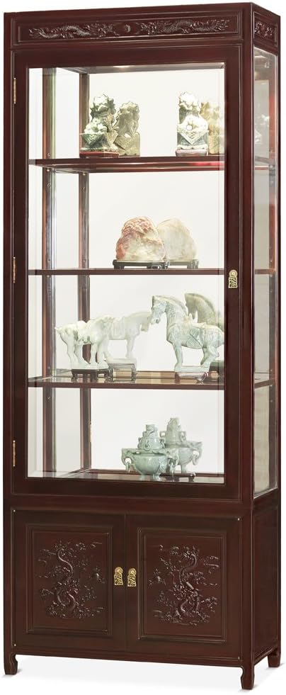 Amazon Com Chinafurnitureonline Rosewood Curio Cabinet Dragon