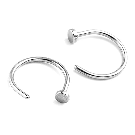 Bluelans® 316 L Chirurgenstahl Nasenpiercing Nasenring Fake Hoop Ring (6mm, Silber)