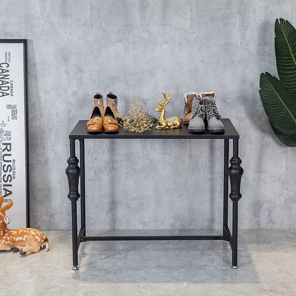 Industrial Retro Shoe Display Stand, Floor Shoes Storage Table, Garment/Bag/Shoe Display Shelf, Set of 2 Shoe Shelves for Retail Stores, Iron and Wood: Home Improvement