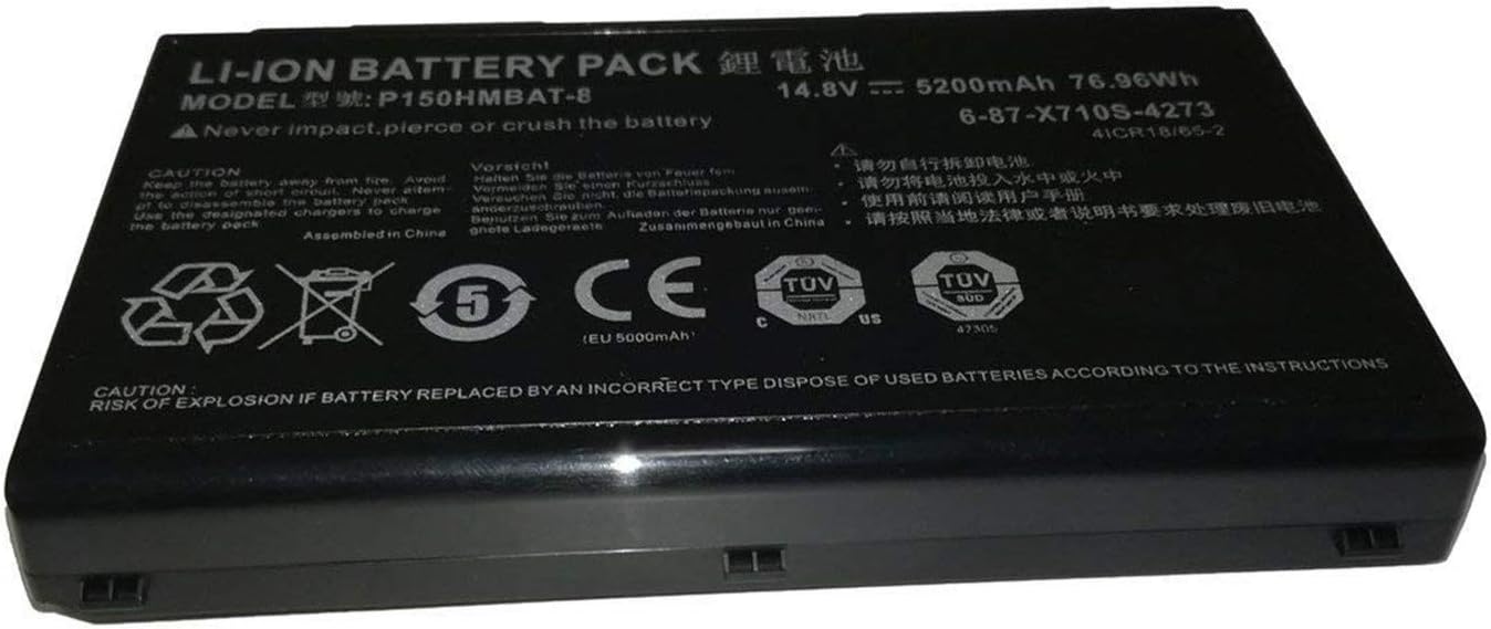 P150HMBAT-8 X710S Laptop Battery Replacement for CLevo 6-87-X710S-4271 6-87-X710S-4272 6-87-X710S-4J7 6-87-X710S-4J72 Sager NP8170 NP8150 NP8130 P170HM P170 P170SM-A(14.8V 76.96Wh 5200mAh) - Image 4