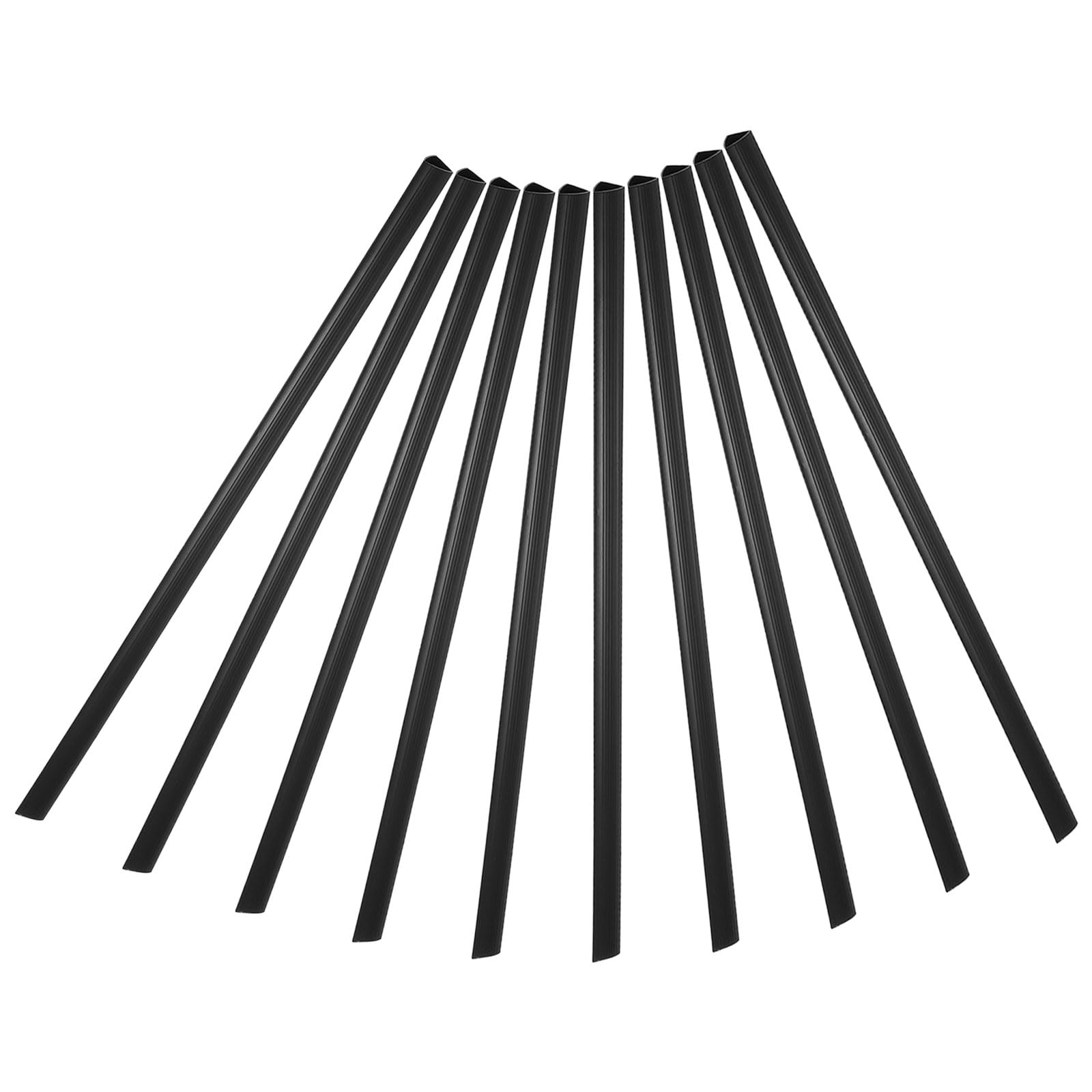 PATIKIL 10mm Binding Bars, 10 Pcs Plastic Binding Bars Slide Grip 70 Sheets Capacity A4 Binding Bars for Report Cover Office Study, Black — image 1