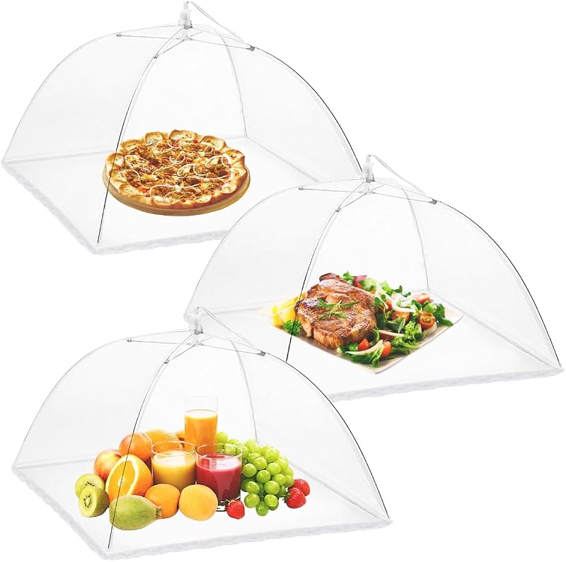 Onarway 3 Pack 14 Inch Pop Up Food Covers Mesh Tent DIY Picnic BBQ