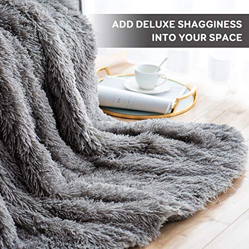 Wemore Shaggy Long Fur Faux Fur Weighted Blanket, Cozy and Fluffy Plush