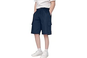 Teen Boys Cargo Shorts Kids Outdoor Quick Dry Hiking Shorts Toddler Lightweight Athletic Short Pants with Drawstring Pockets