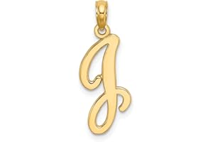 Avariah 14KY Yellow Gold Script Letter A Initial Pendant A-Z 14.9mm 15.3mm 15.55mm 16mm 16.35mm 16.4mm 16.45mm 16.5mm 16.65mm 16.73mm 17.08mm 17.15mm 17.29mm 17.5mm 17.75mm 18.6mm 19.5mm 21.4mm