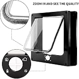 EASY JOY 4 Way Locking Cat Flap Medium with Magnets Silent Door In/Out/Closed view 6