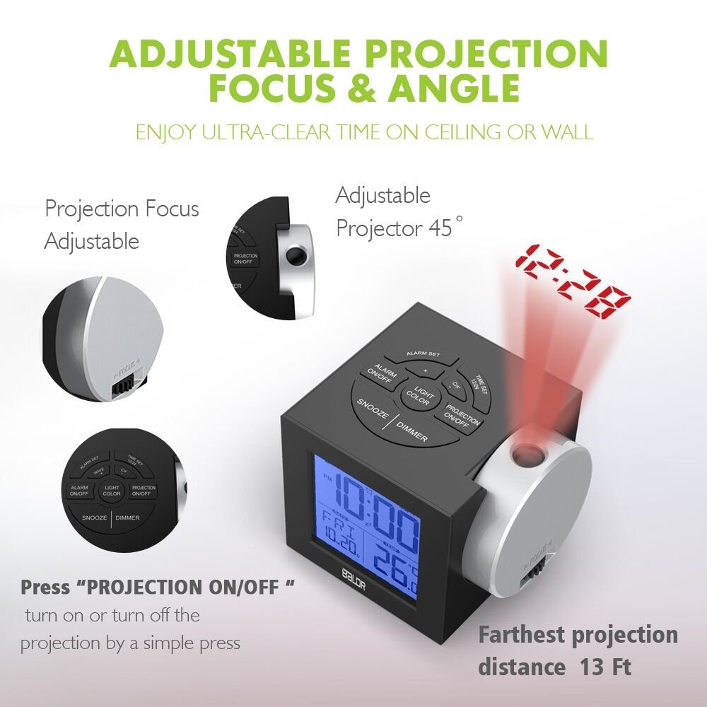 Dc Adpator Included Digital Travel Clock With Colorful Backlight