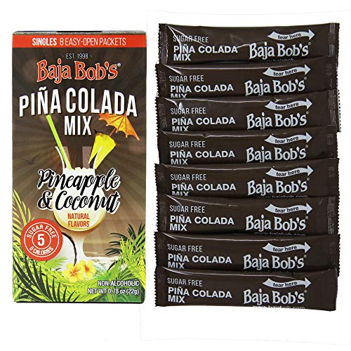 Pina Colada Mix Singles - Zero Sugar, Low Calorie, Low Carb, Keto Friendly, Skinny Cocktail Mixer. (3-Pack Makes 24 Individual Cocktails)