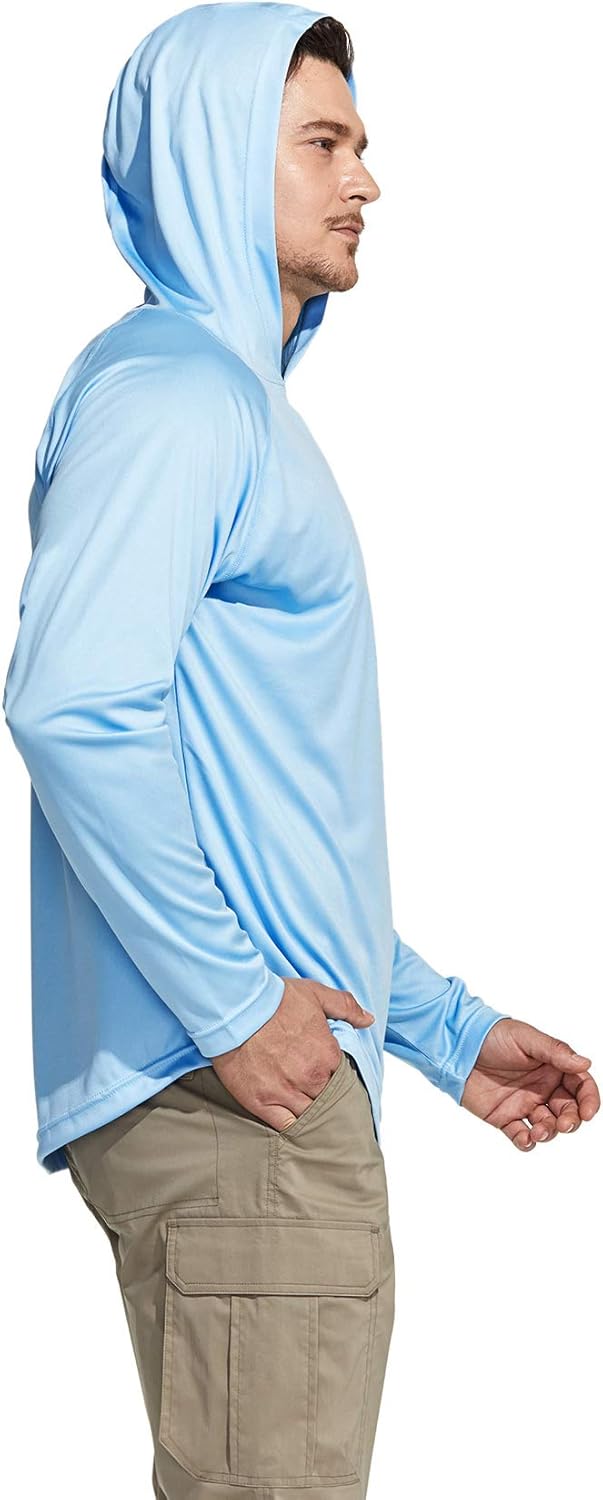 CQR Men's UPF 50+ Outdoor Long Sleeve Shirts, UV Sun Protection Loose-Fit Water T-Shirts, Running Workout Shirt: Clothing