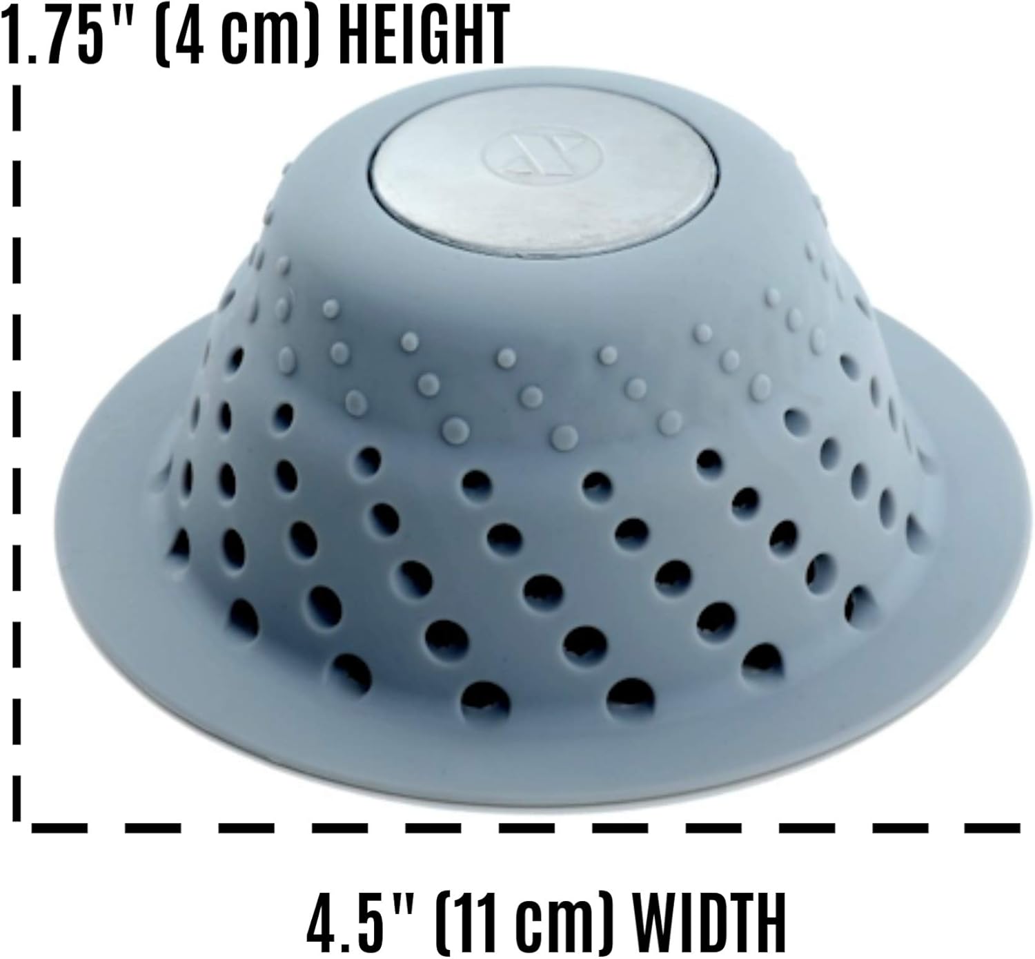 SlipX Solutions Gray Dome Drain Protector Fits Over Drains to Prevent Clogs (Designed for Pop-Up Drains, Effective Hair Catcher, Silicone & Stainless Steel): Home & Kitchen
