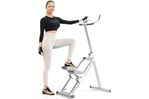 Upgraded Stepper Exercise Machine for Home, Foldable Stair Climber with Large Pedals, Low-Noise Vertical Stepper for Full-Bod