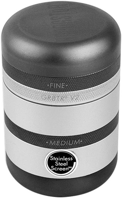 Kannastör GR8TR V2 Grinder - Solid Body with Stainless Steel Easy Change Screen (Matte Silver)