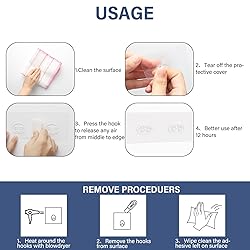 8 Pack Shower Caddy Adhesive Hooks