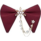 Gsyziux Oversized Bow Ties for Men, Pearl Pre-Tied Mens Bow Tie Snowflake Adjustable Bowties Men for Wedding Banquet