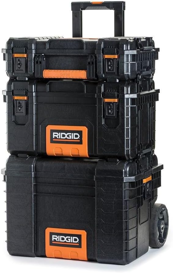 Ridgid Professional Tool Storage Cart And Organizer Stack 3 Tool Box Combination Amazon Com