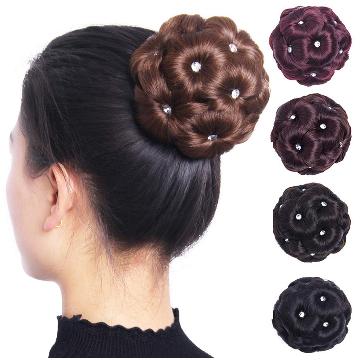 Buy Isheeny Flower 27 B Purple Clip In Updo Hair Extensions