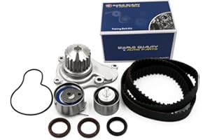 WQ W&Q AUTO PARTS Timing Belt Kit Water Pump w/Gaskets Tensioner Fits 03-09 For Chrysler PT Cruiser Sebring Votager and 03-07 For Dodge Caravan Stratus and 02-06 For Jeep Liberty Wrangler 2.4L L4 DOHC 16V