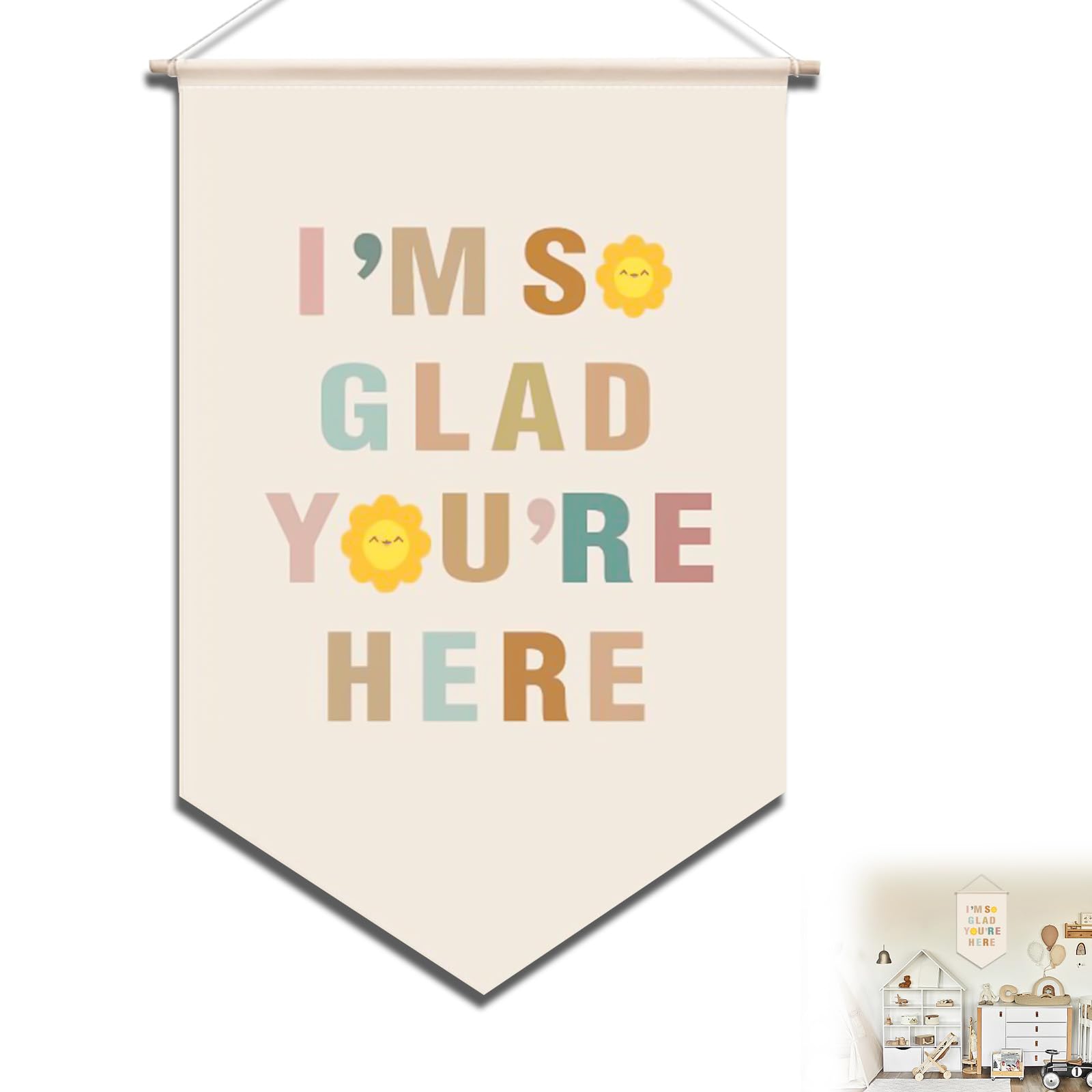 CANIPHA Boho Retro Classroom Decor, Everyone is Welcome, Face Classroom Decor, Multicolor, Geometric, 45cm x 30cm