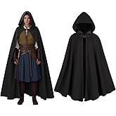 Women's Renaissance Medieval Hooded Cape Velvet Cloak Victorian Vintage Capelet Halloween Sorcerer Costume
